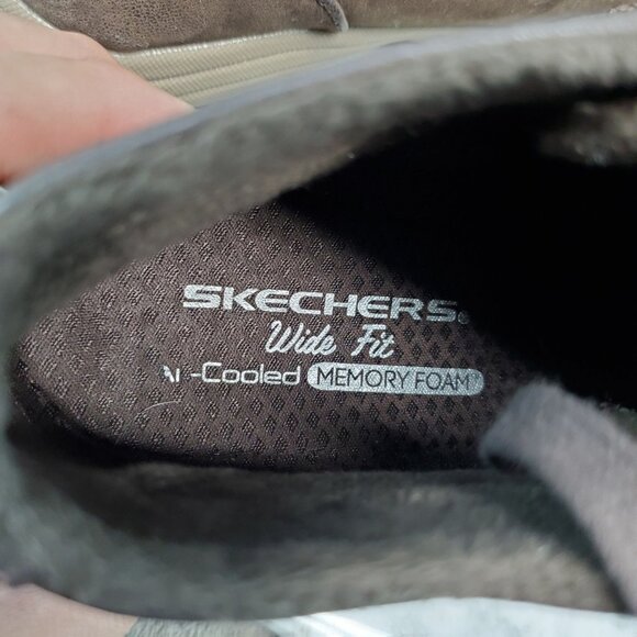 Skechers Shoes Womens Size 7.5 Wide Chocolate Brown Textile Chukka Boots - Picture 9 of 11